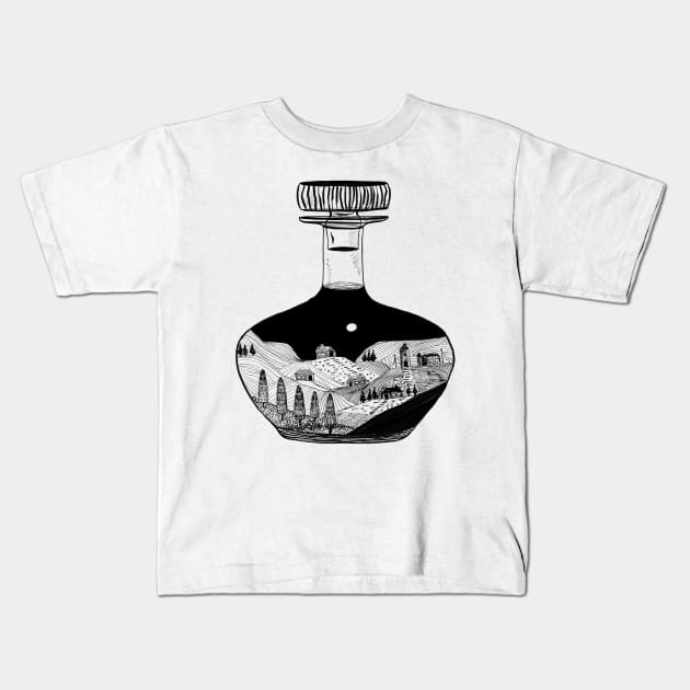 Landscape In A Bottle Kids T-Shirt by ViviGonzalezArt